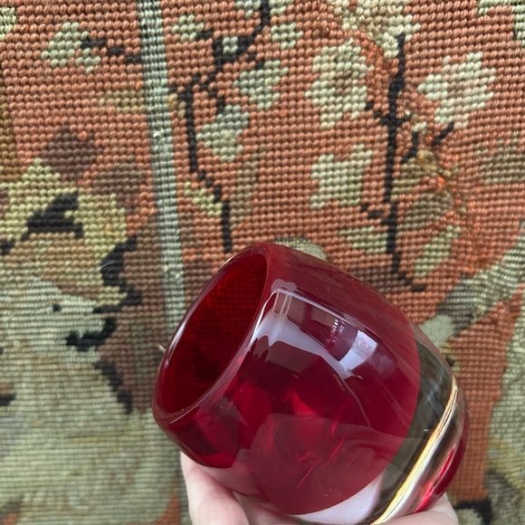 Crate & Barrel Pair of Red Glass Votive Candle Holders - Picture 9 of 16